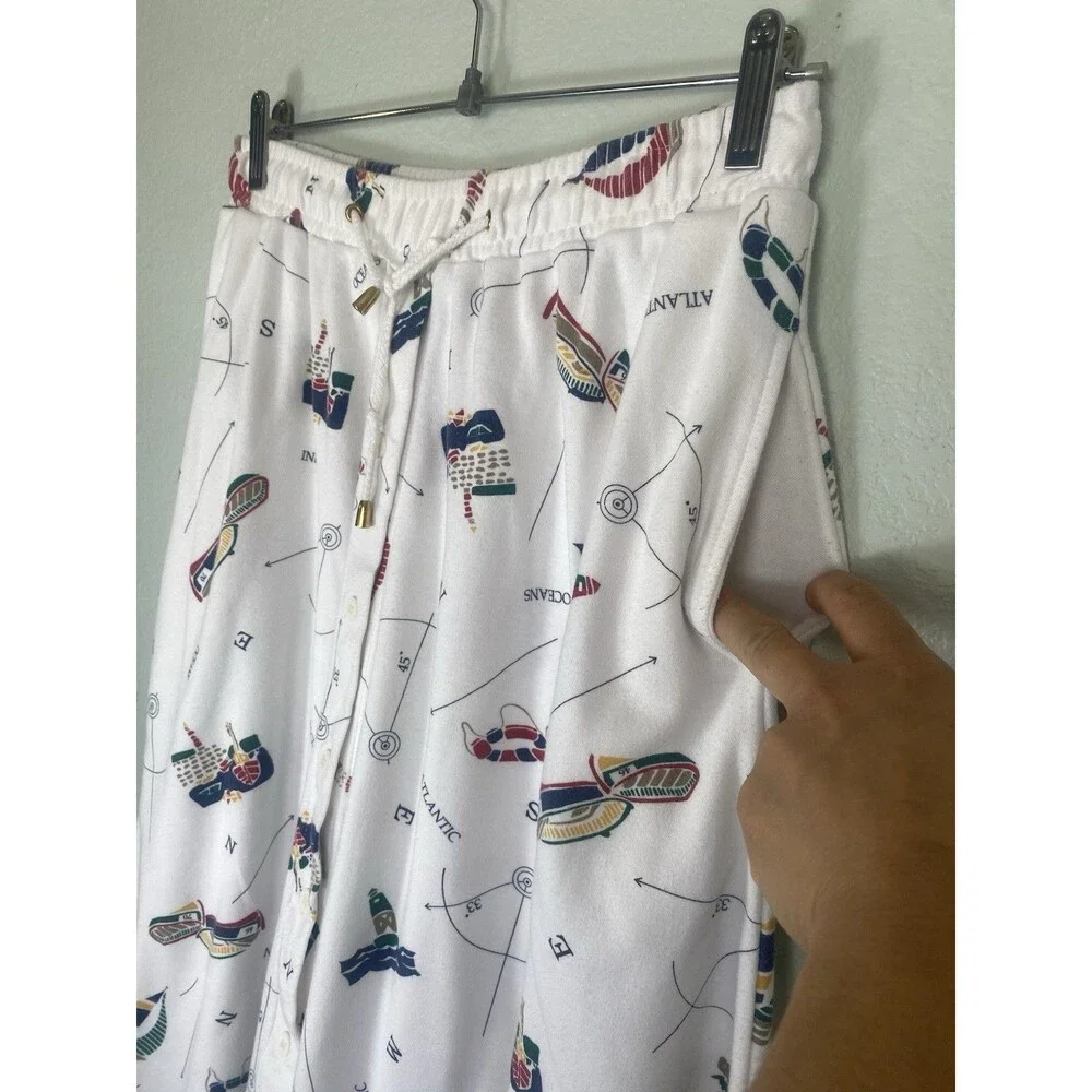 90s White Stag Nautical Midi Skirt Coquette Coastal Grandma Medium Novelty VTG